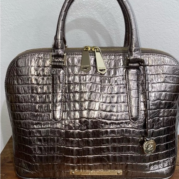 Brahmin Graphite La Scala Satchel Bag Excellent Condition - Picture 1 of 13